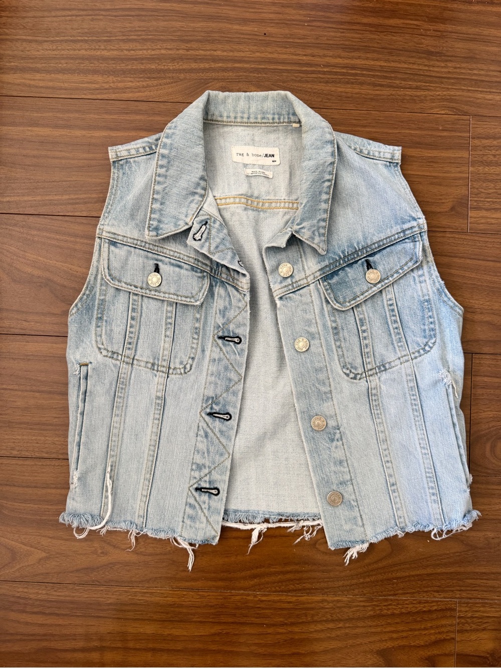 rag & bone Light Blue Denim Vest